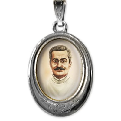 Medaglia argento nikel ovale san giuseppe moscati