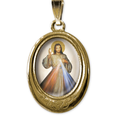 medaglia oro ovale gesu misericordioso