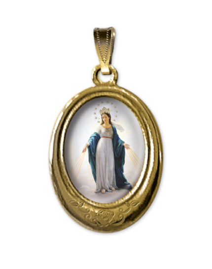 medaglia oro ovale madonna miracolosa