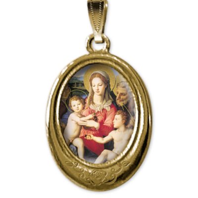 medaglia oro ovale sacra famiglia