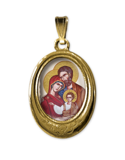 medaglia oro ovale sacra famiglia