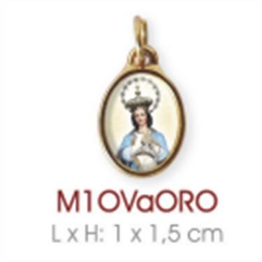 Medaglia con occhiello ovale piccola cm 1x1,5 ORO con resinato