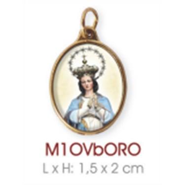 Medaglia con occhiello ovale media cm 2x1,5 ORO con resinato