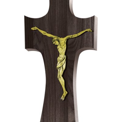 croce stilizzata legno scuro 30x42